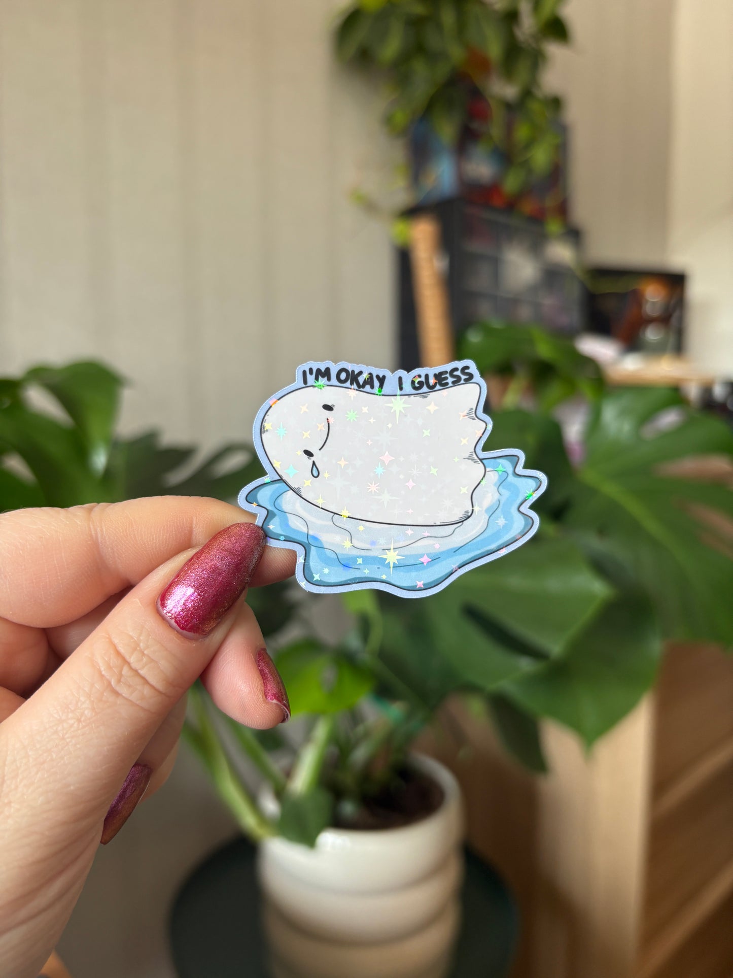 Sticker "I'm okay,..." (glitzer)