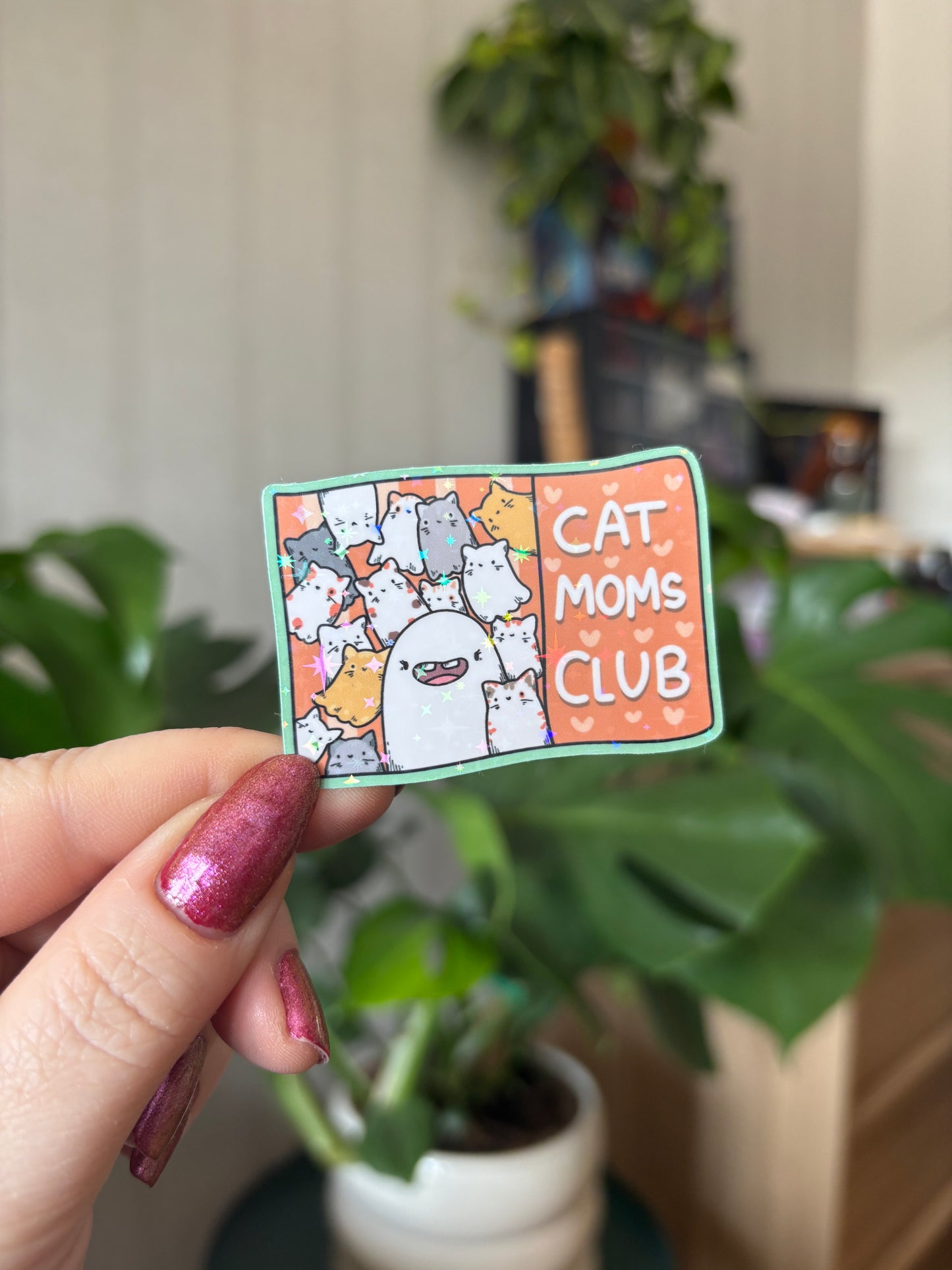 Sticker "Cat Moms Club" (glitzer)