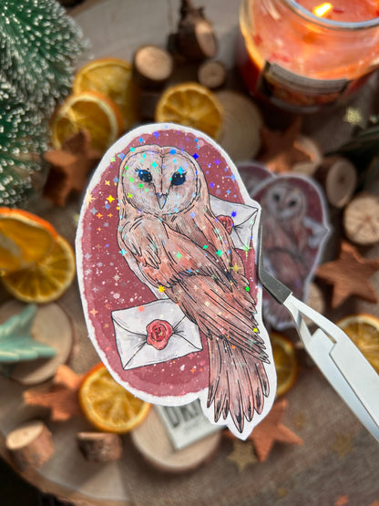 Sticker - Eule mit Briefen