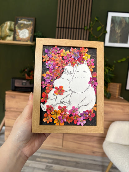 Artframe - Mumins im Blütenfeld (DIN A5)