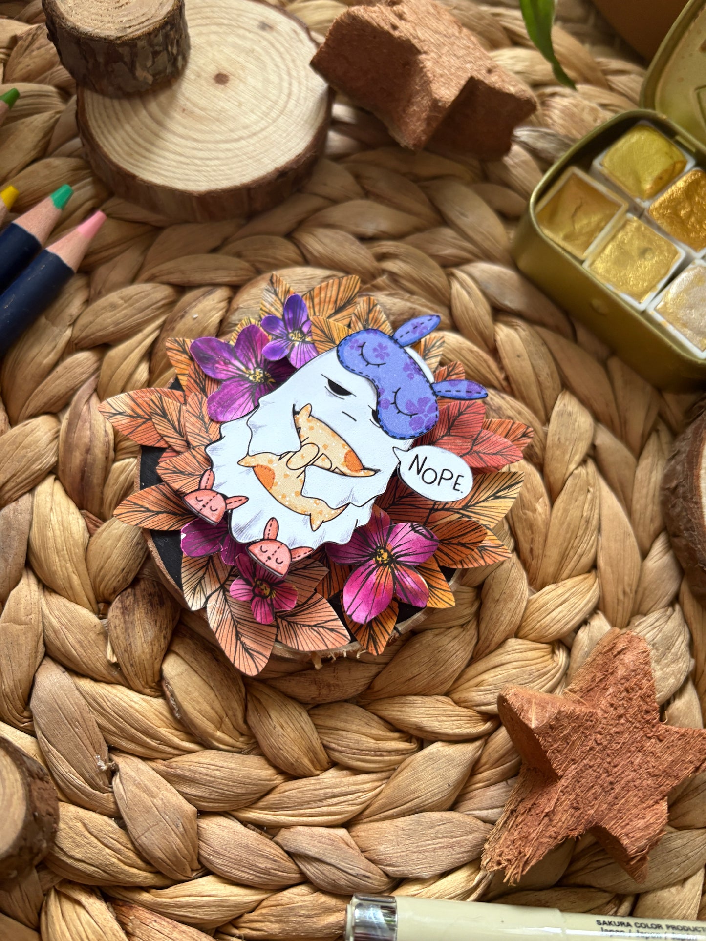 Holzmagnet - "Groggy One"