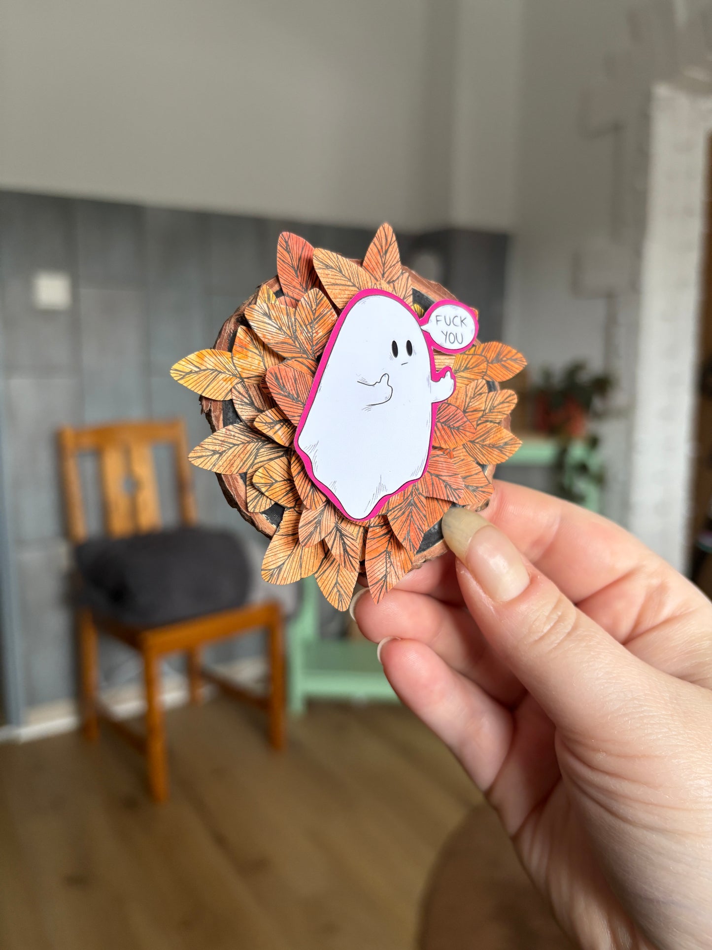 Holzmagnet - "Fck you!"