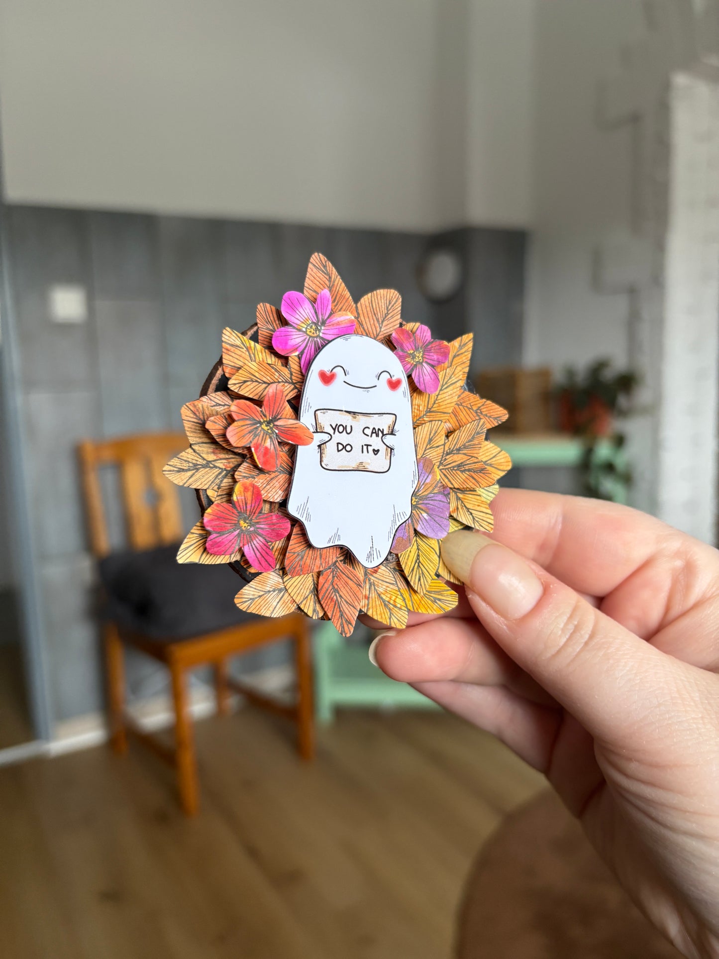 Holzmagnet - "You can do it"