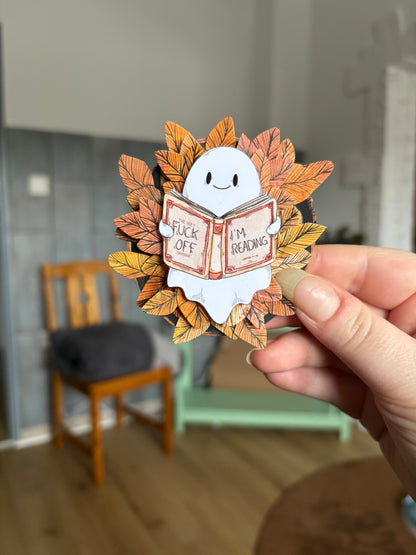 Holzmagnet - "Fck off, I'm reading" #2
