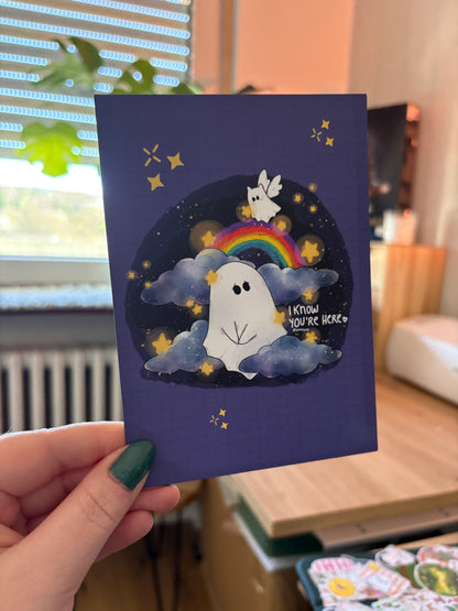 Postkarte "I know you're here"