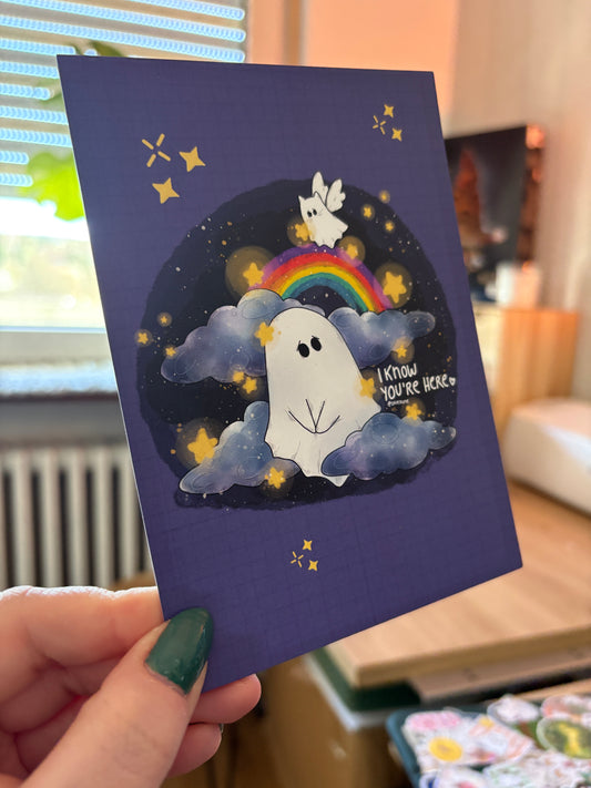 Postkarte "I know you're here"