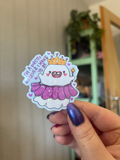 Sticker "I want to be..." (glitzer)