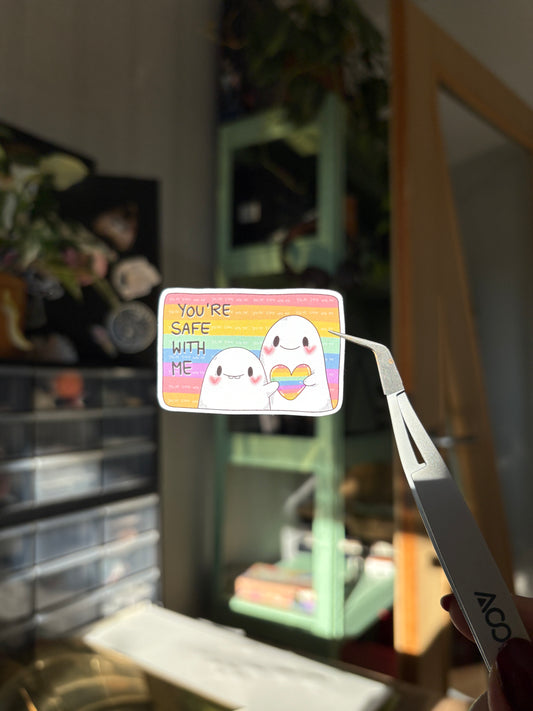 Sticker -"Safe with me" (matt)