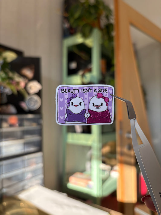 Sticker -"Beauty isn't a size" (matt)