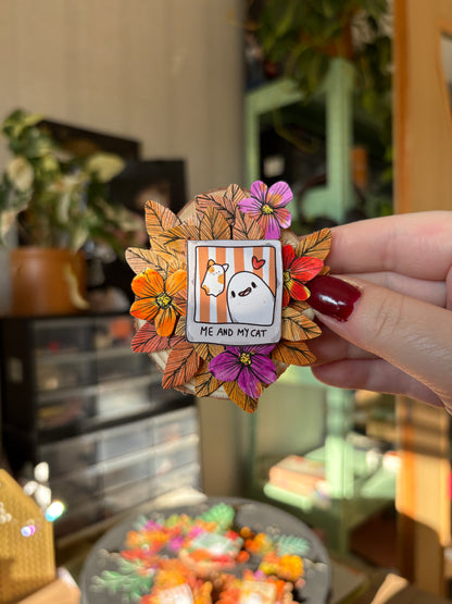 Holzmagnet - "Me with my Cat" #2