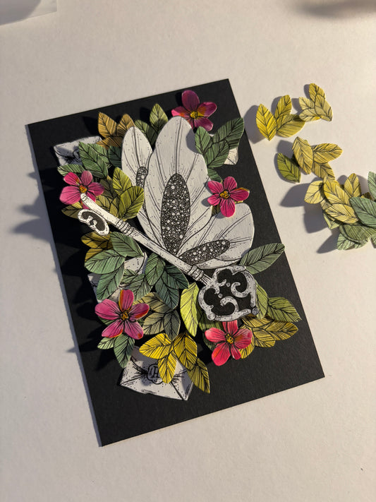DIY Pop-Up-Kit "Fliegender Schlüssel" (DIN A6)