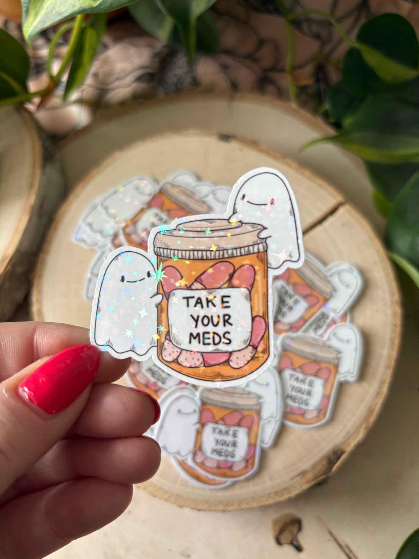 Sticker- "Take your Meds" (glitzer)