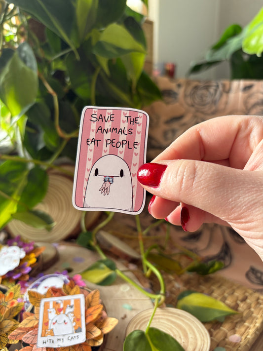 Sticker -"Save the Animals.." (matt)