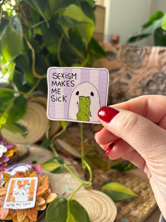 Sticker -"Sexism makes me sick" (matt)