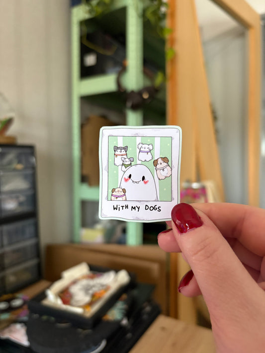 Sticker -"With my Dogs" (matt)