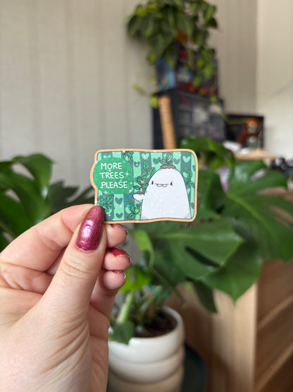 Sticker "More Trees pls" (glitzer)