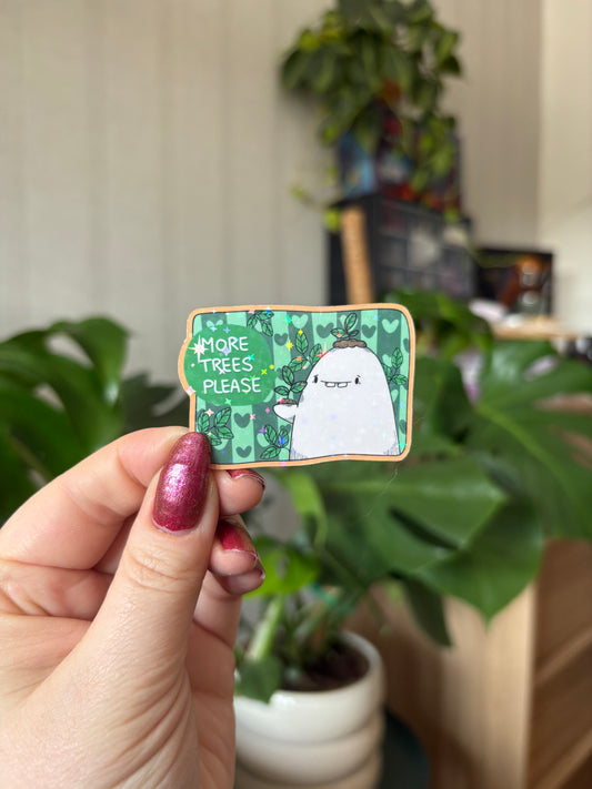 Sticker "More Trees pls" (glitzer)