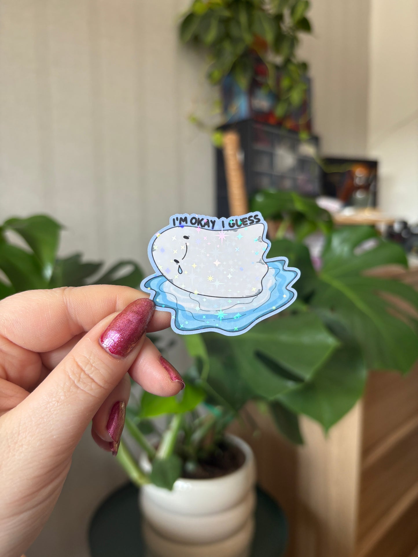 Sticker "I'm okay,..." (glitzer)