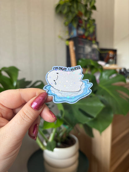 Sticker "I'm okay,..." (glitzer)