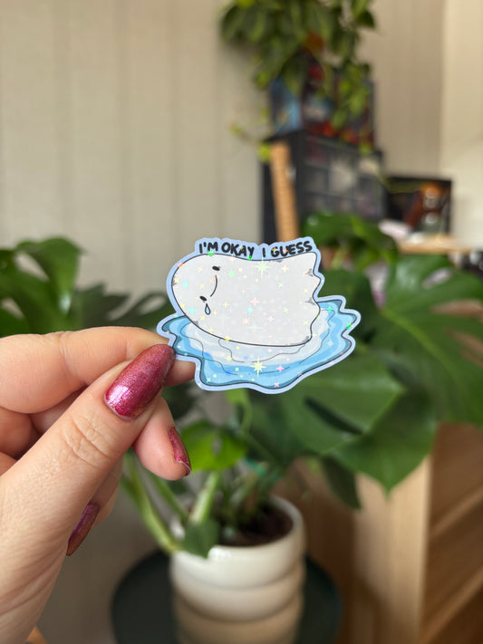 Sticker "I'm okay,..." (glitzer)