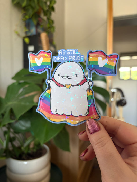 Sticker "We still need Pride" (glitzer)