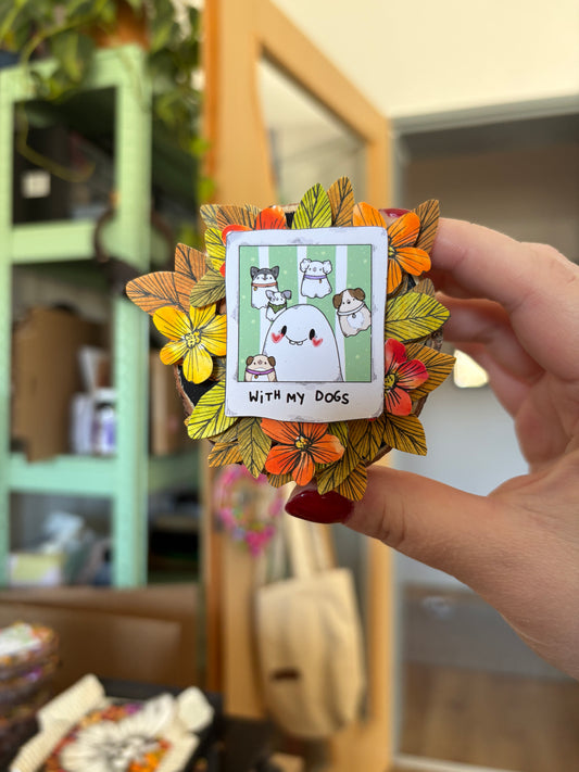 Holzmagnet - "With my Dogs" #2