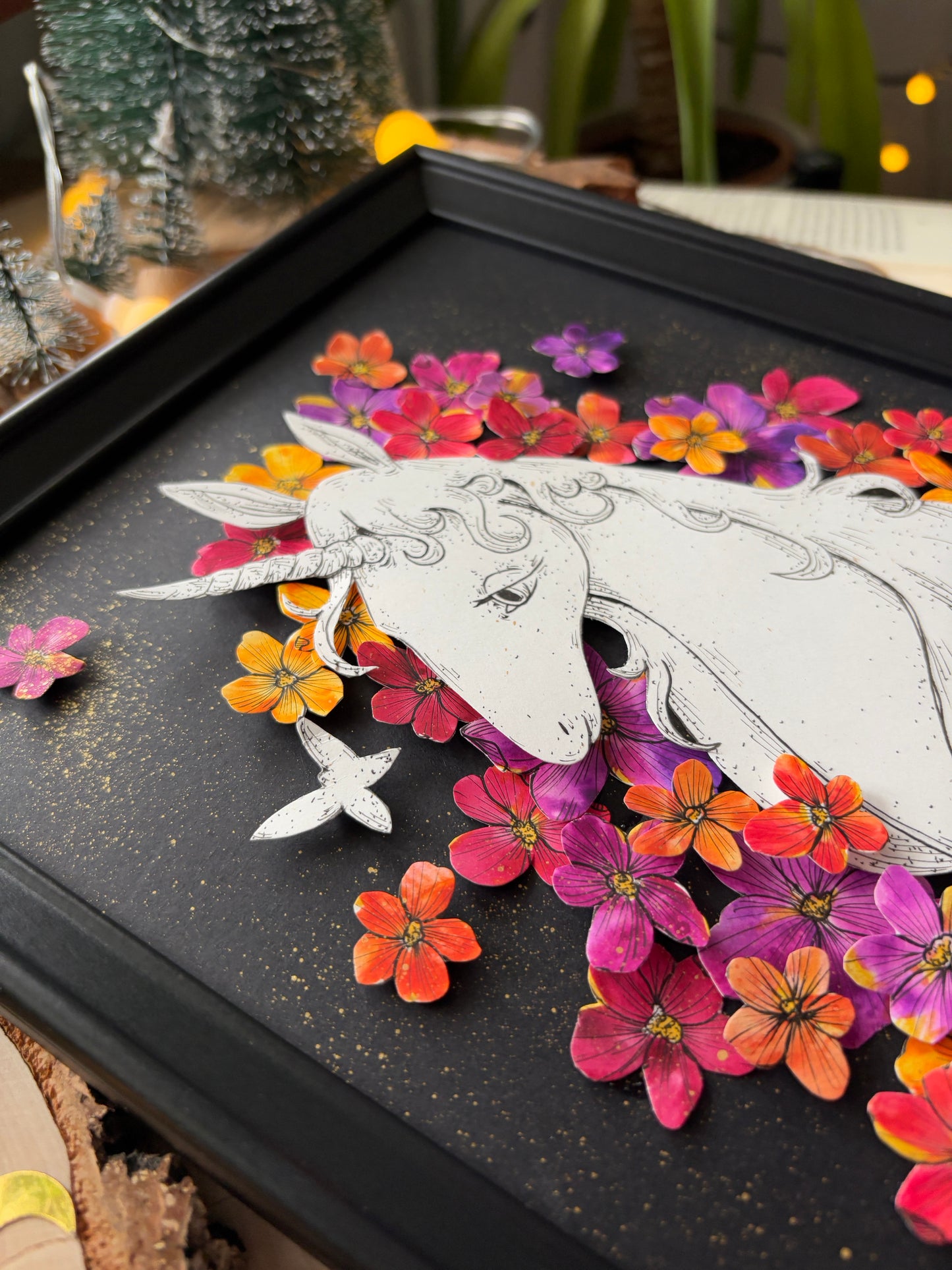 Artframe - Last Unicorn in Flowers  (DIN A4)